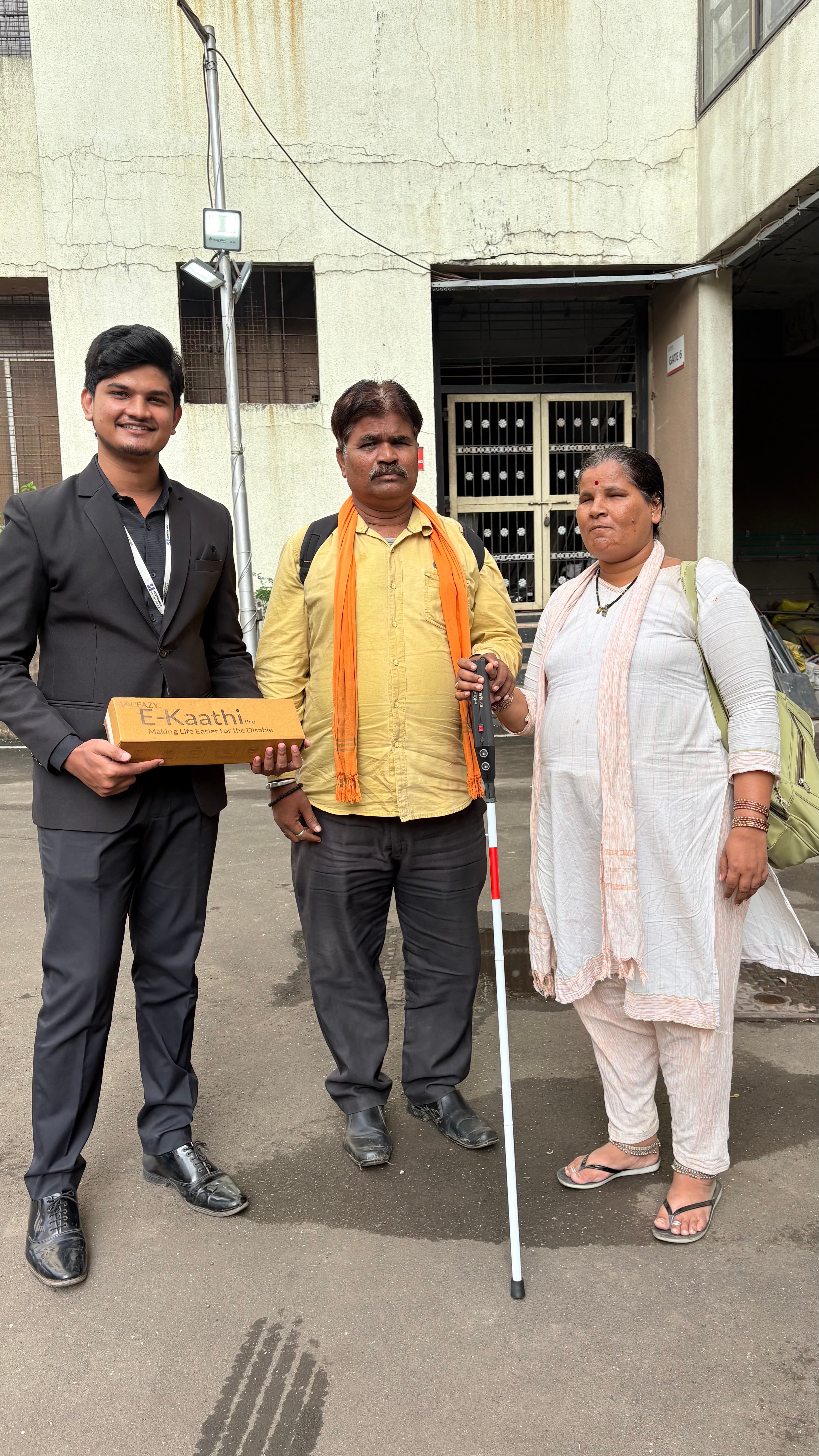 Smart blind stick in action